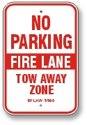 Fire Lane No Parking signs